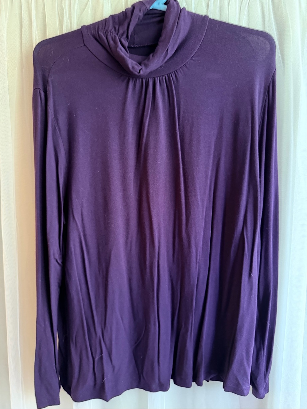 Apt. 9 Purple Long-Sleeve Draped Turtleneck Top flattering
